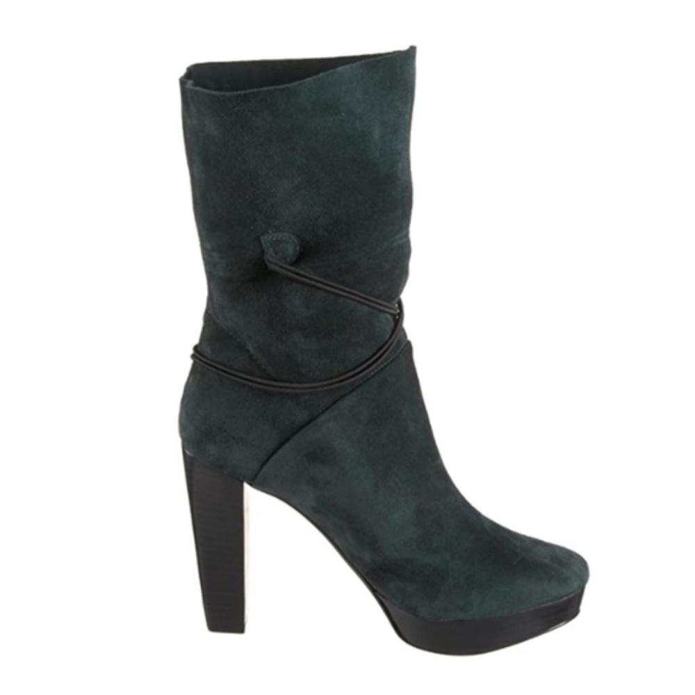 Unique House of Harlow 1960 dark Green Dyson Real Suede high heel Ankle Boots ❤️ - Picture 3 of 13